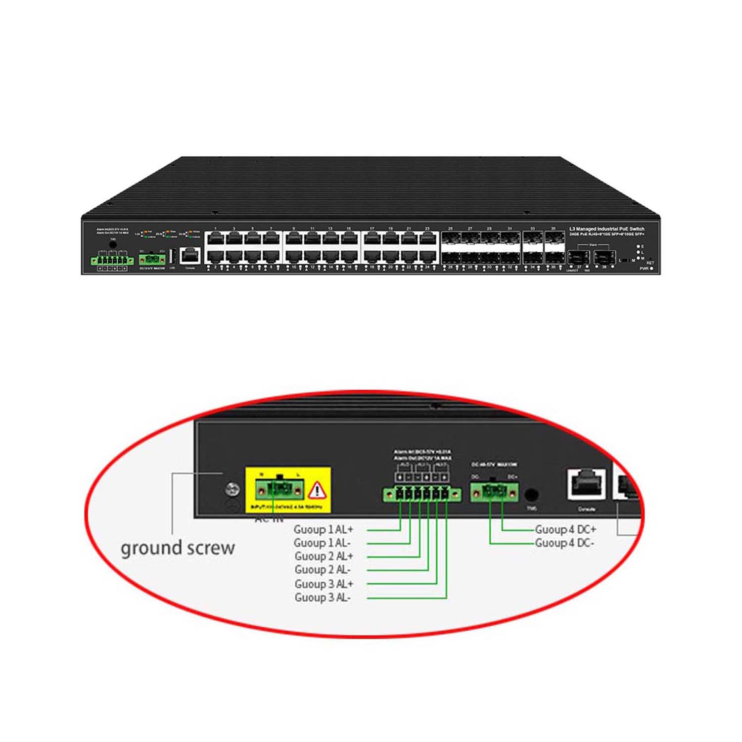 Sfp+ 10G Managed Switch 8 Port - 10G 업링크 38포트 산업용 L3 관리형