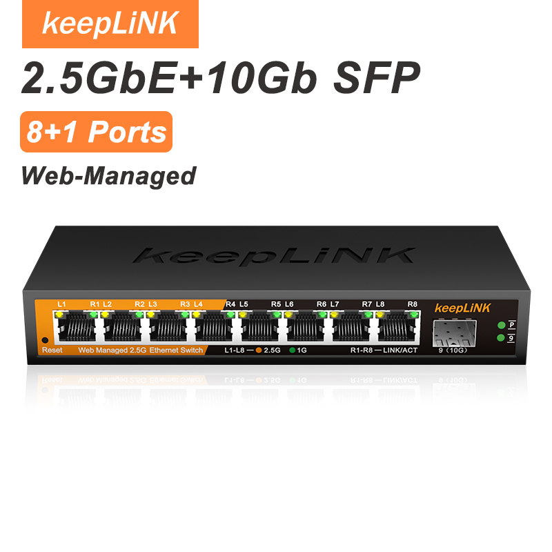 Sfp+ 10G Managed Switch 8 Port - KeepLiNK KP-9000-9XHML-X 2.5Gb 관리형 스위치(8포트 2.5Gb