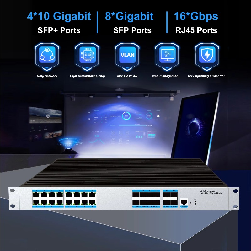 16-RJ45 포트 산업용 관리형 이더넷 스위치, 8개 - Sfp+ 10G Managed Switch 8 Port 리뷰 및 가격