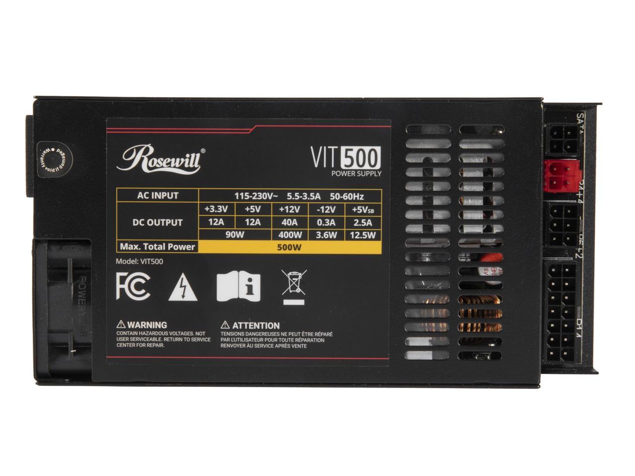 Rosewill VIT 500W, 미니 ITX/Flex - Atx Power Supply 1U Flex 500W 리뷰 및 가격