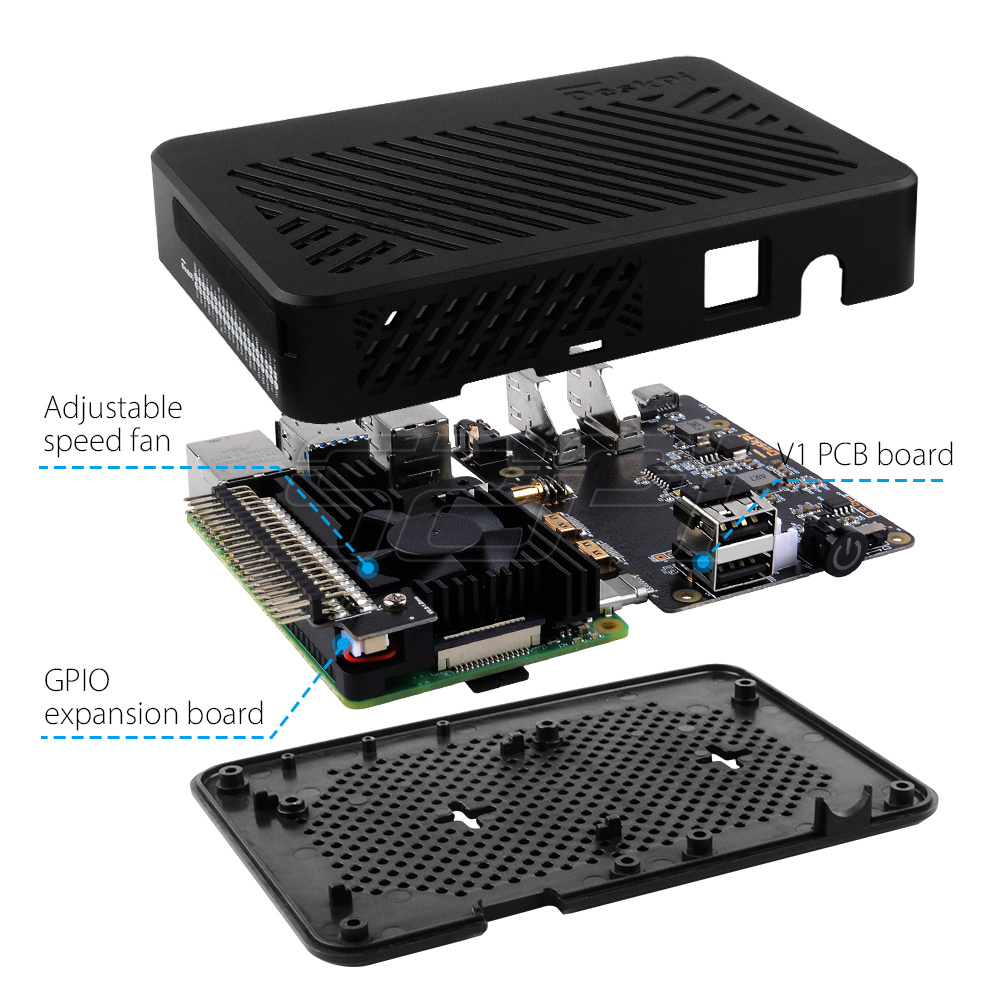 52Pi 라즈베리 파이 4 모델 B DeskPi Lit - Deskpi Super6C 리뷰 및 가격