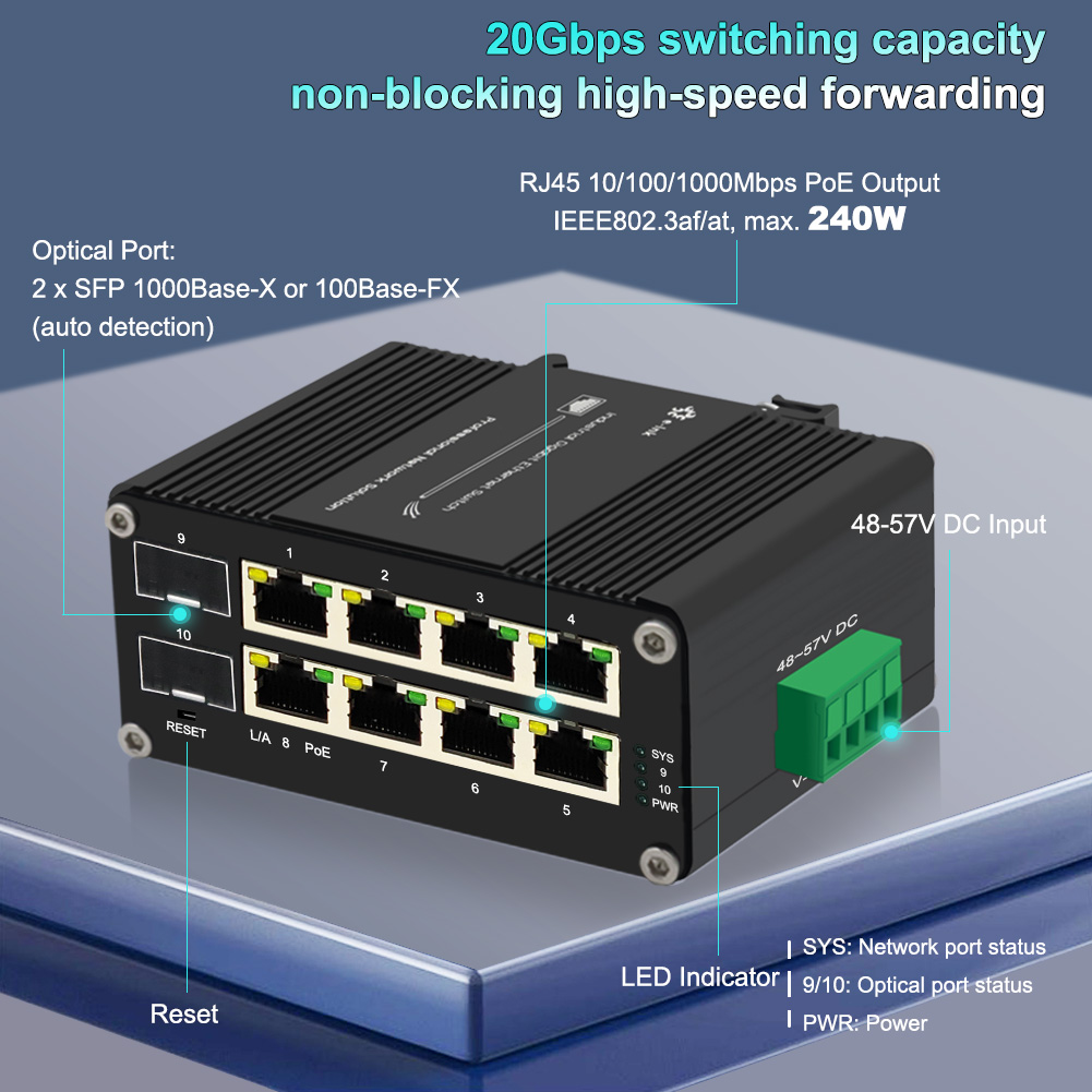 관리형 PoE 스위치 8포트 10/100/1000T 8 - Managed Gigabit Poe Switch 8 Port 802.3At 리뷰 및 가격